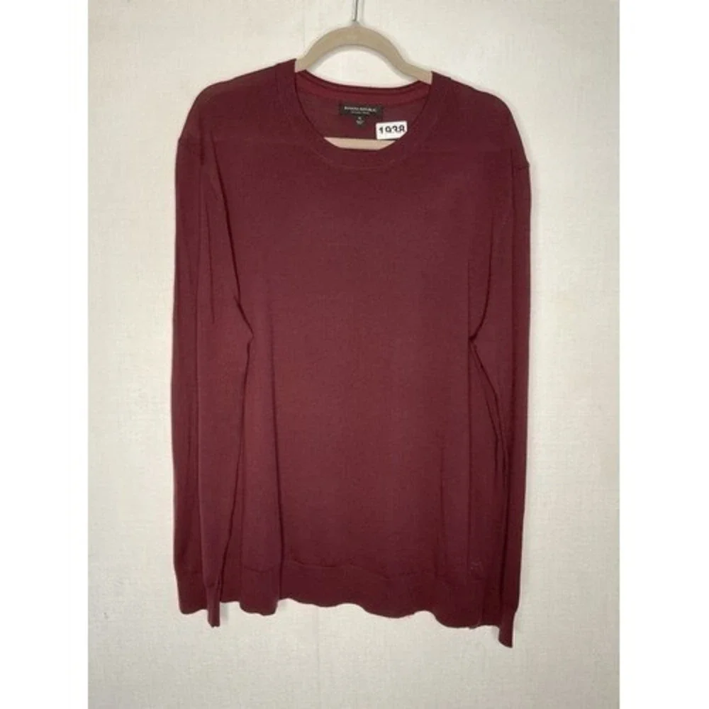 NWOT Banana Republic‎ Maroon CrewNeck Sweater Men XL China Merino Wool